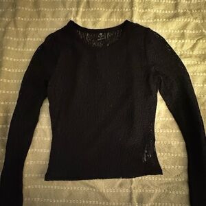 Black Lace Long Sleeve Top size small